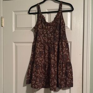 Brown Paisley Sleeveless Dress